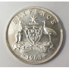 AUSTRALIA 1963 . SIXPENCE . ERROR . CLIPPED PLANCHET ON BOTH SIDES